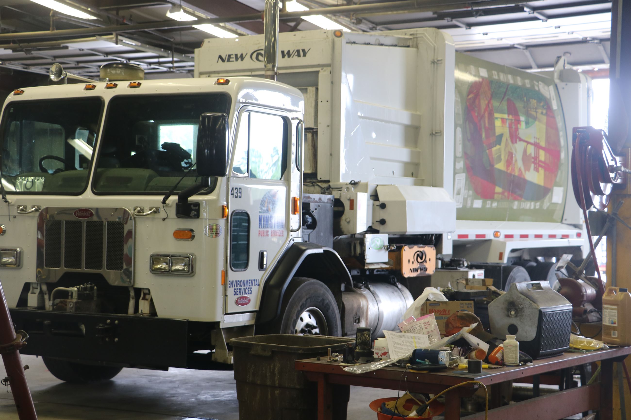 Another garbage truck out of commission for the day