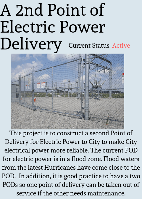 A 2nd Point of Electric Power Delivery